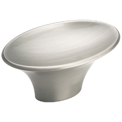 Bouton en métal fini nickel satiné