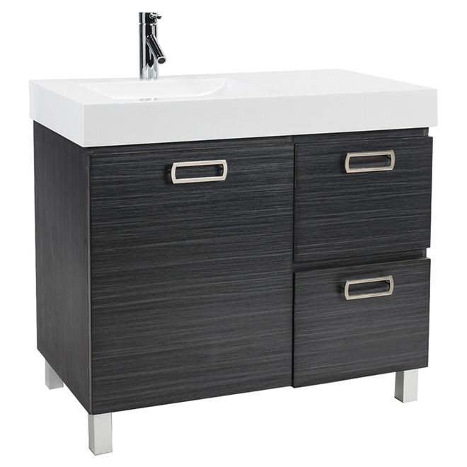 Turenne Vanity with 1 Door and 2 Drawers - Dark Grey