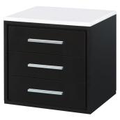 Armoire à dessus en similimarbre, Carlington, 3 tiroirs, espresso
