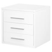 Armoire à dessus en similimarbre, Carlington, 3 tiroirs, blanc lustré