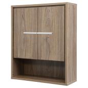 Armoire murale, Carlington, 2 portes/2 tablettes, noyer