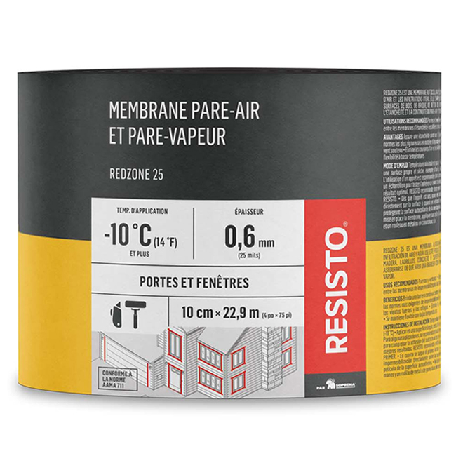 "Red Zone 25" Air and Vapour Barrier - 4" x 75'