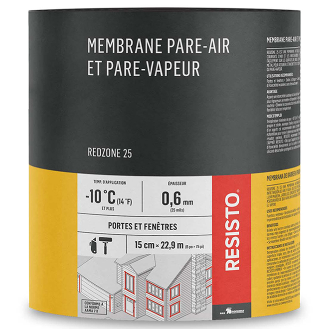 "Red Zone 25" Air and Vapour Barrier - 6" x 75'