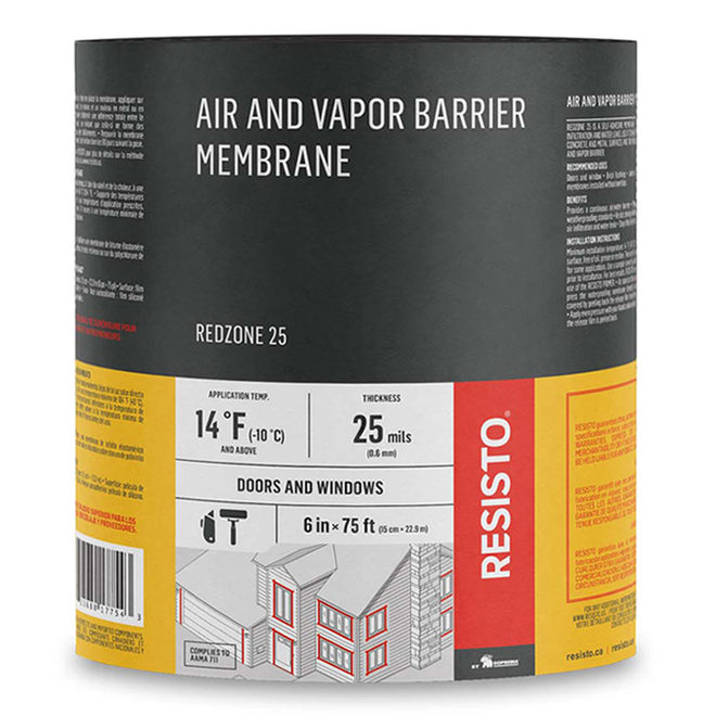 "Red Zone 25" Air and Vapour Barrier - 9" x 75'