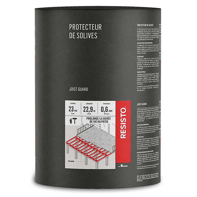 Protecteur imperméable pour solives, 9 po x 75 pi