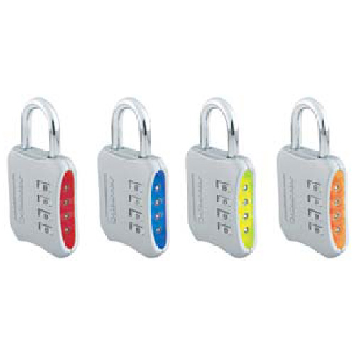 Cadenas à combinaison numérique, métal, couleurs assorties