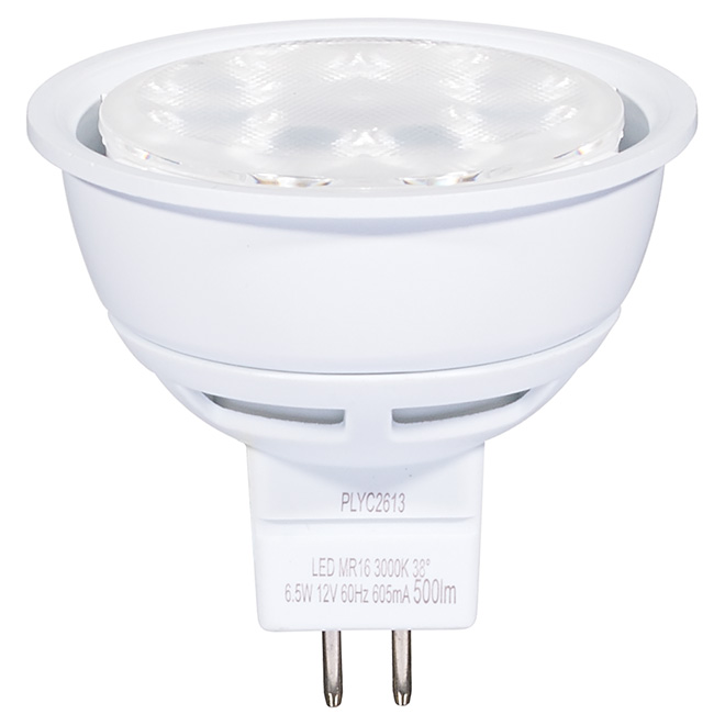 Ampoule DEL MR16 6,5W intensité non réglable, blanc brillant