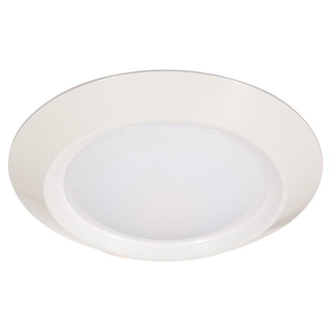 Luminaire rond DEL, 11,5 W, intensité variable, blc brillant