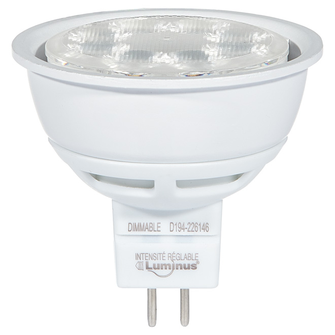 Ampoule DEL 6,5W MR16, intensité variable, blanc brillant