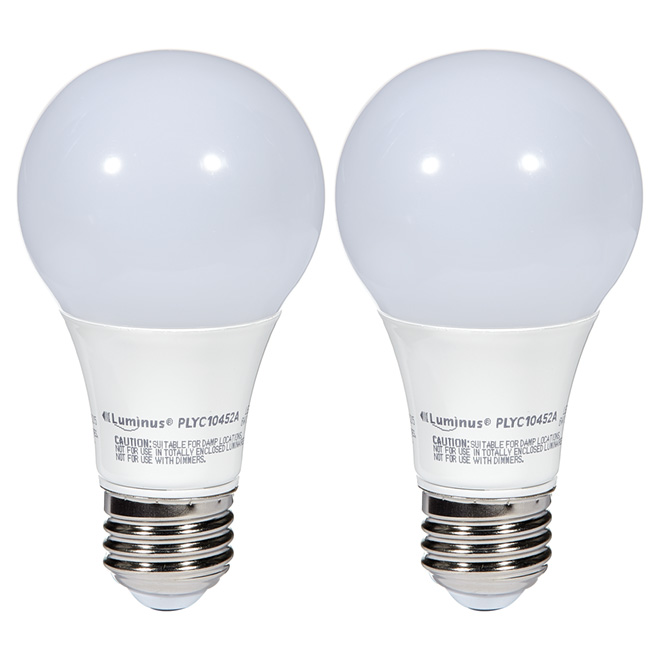 6W LED Non-Dimmable A19 Bulb - Day Light - 2-Pack