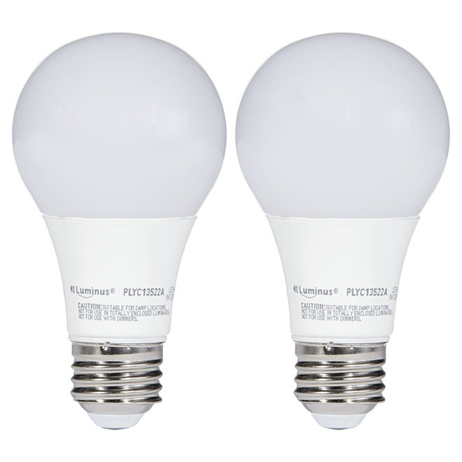 9W LED Non Dimmable A19 Bulb - Warm White - 2-pack