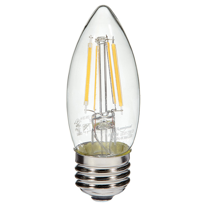 Filament LED bulb - 4W/B11-E26 - Warm White