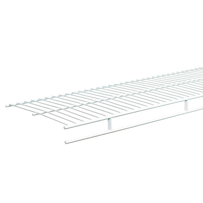 Tablette grillagée avec tige 12 po x 96 po, blanc