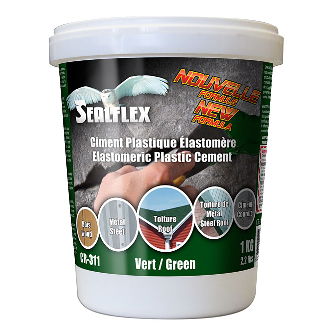 Ciment plastique élastomère SEALFLEX, vert, 1 kg