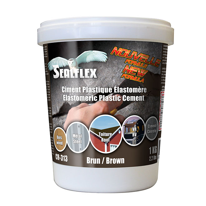 SEALFLEX Elastomeric Plastic Cement - Brown, 1 kg