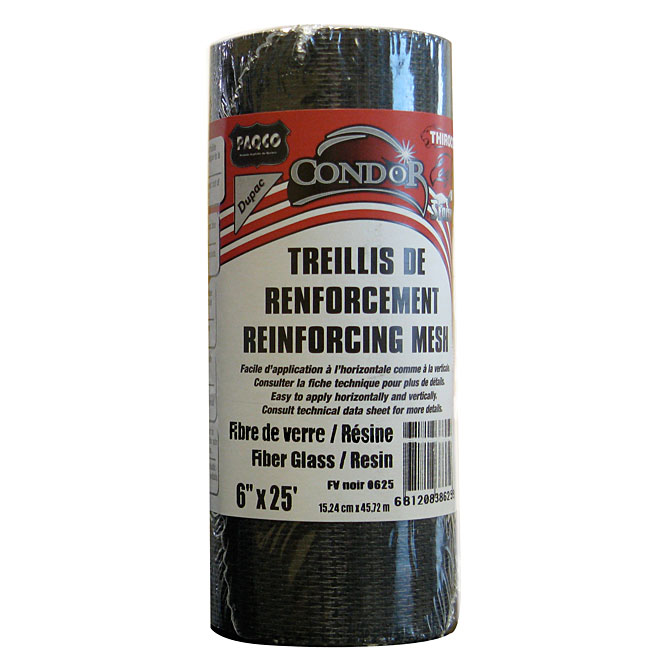 Fiberglass Reinforcing Mesh 6 in x 25 ft - Black