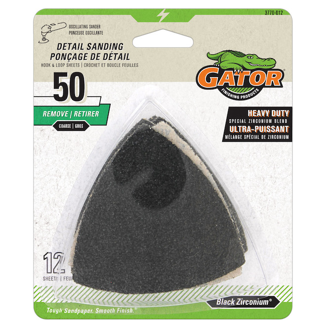 Detail Sanding Sheets - 50 Grit - 12-Pack
