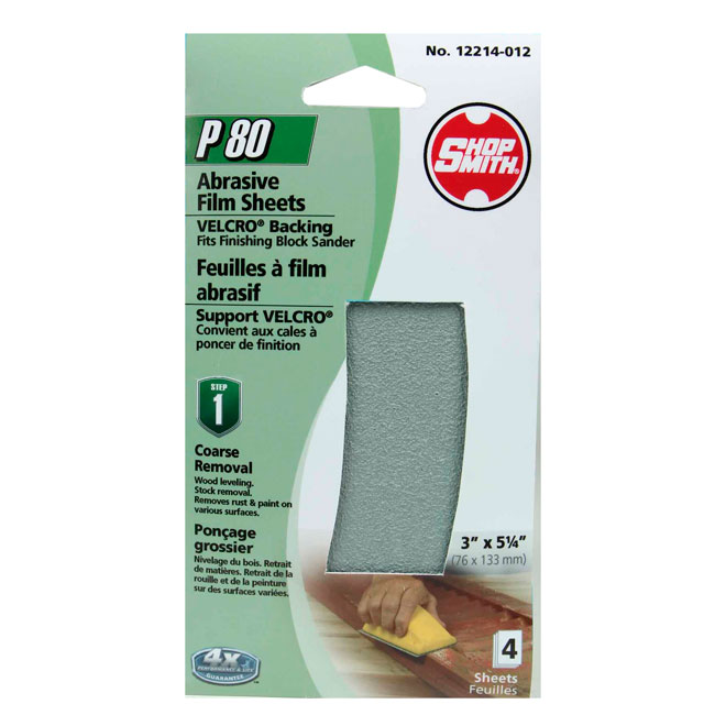 Sanding Sheets - Coarse Removal - 80 Grit - 4-Pack