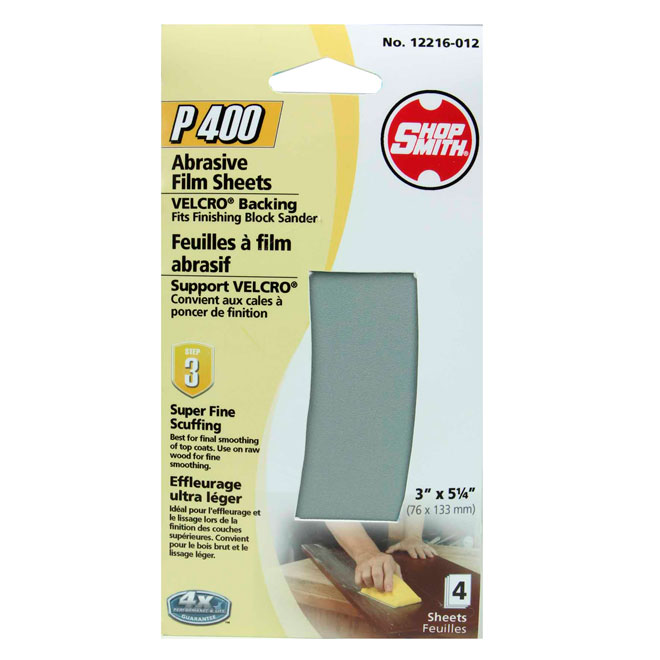 Sanding Sheets - Super Fine - 400 Grit - 4-Pack