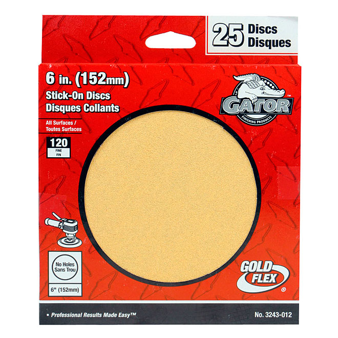 Stick-On Sanding Discs - 120 Grit - 6" 25-Pack
