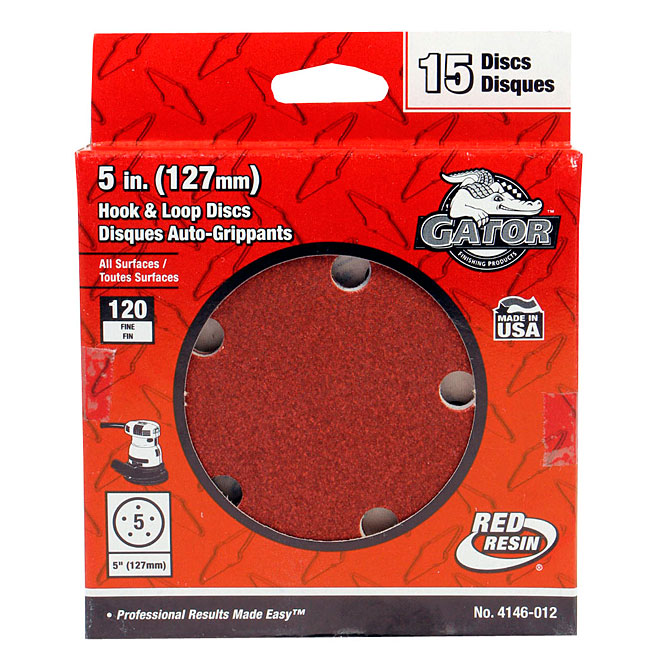 5-Hole Sanding Discs - 120 Grit - 5" - 15-Pack