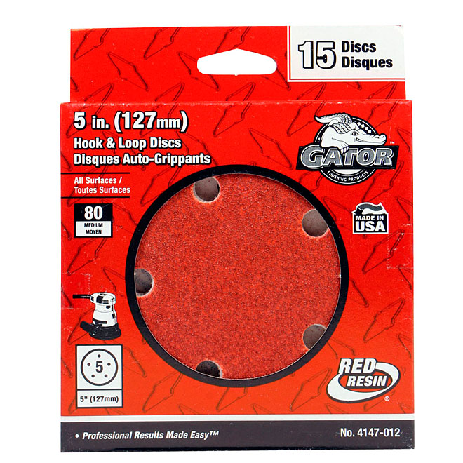 5-Hole Sanding Discs - 80 Grit - 5" - 15-Pack
