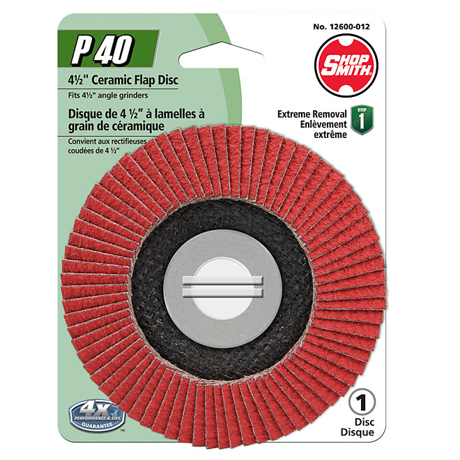 Meule à lamelles abrasives en céramique de 4 1/2" 40 GN