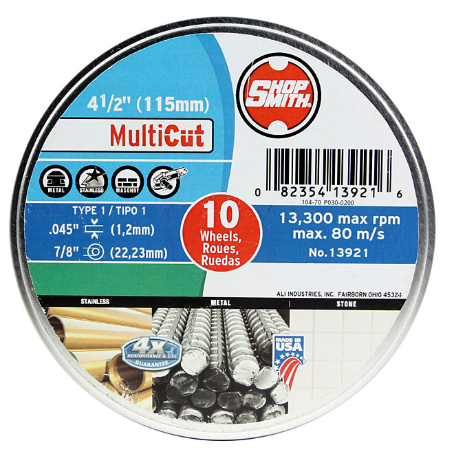 Meule à découper, MultiCut, 4 1/2 po, paquet de 10