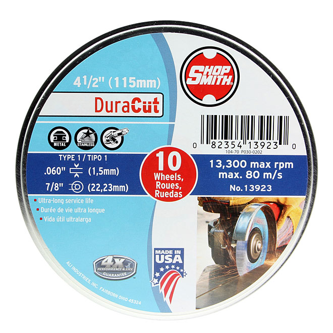 Meule à métal, DuraCut, 4 1/2 po, paquet de 10