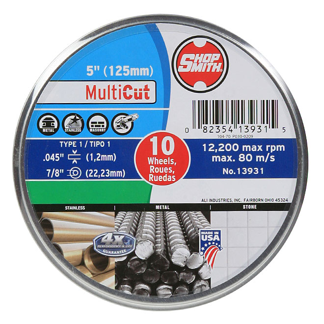 Cutting Wheel - MultiCut - 5" - 10-Pack