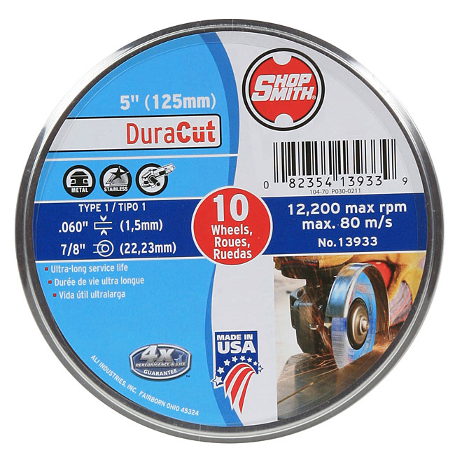Metal Cutting Wheel - DuraCut - 5" - 10-Pack