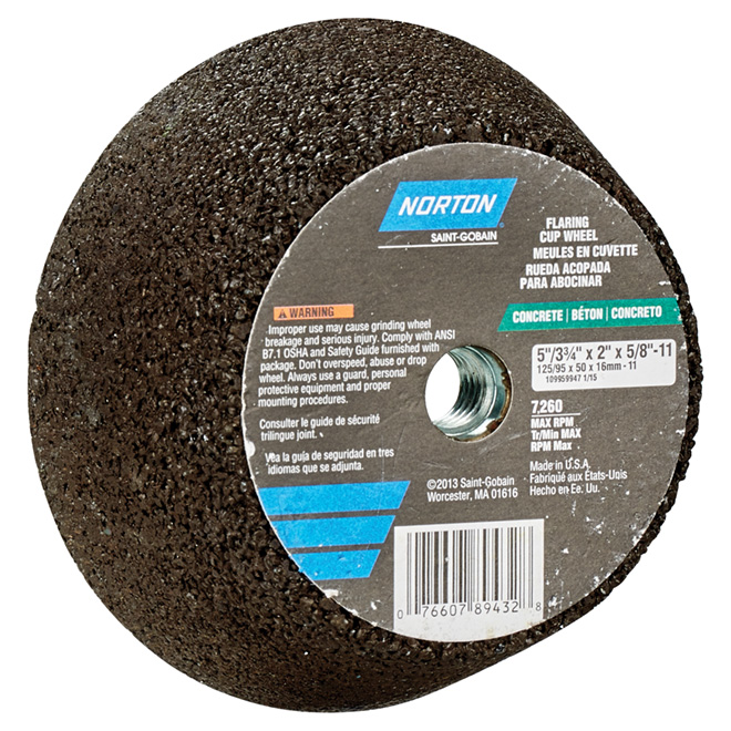 Masonry Flaring Cup Grinding Wheel - 5" / 3 3/4"