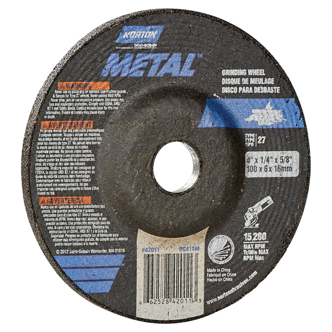 Metal Depressed Centre Grinding Wheel - 4"