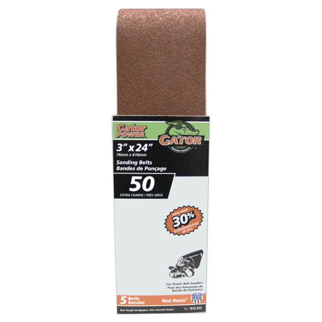 Sanding Belt - 3" x 24" - 50 Grit - 5-Pack