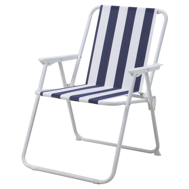 Chaise de patio pliante, bleue\/blanche RONA