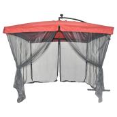 Solar-Light Cantilever Patio Umbrella with Netting