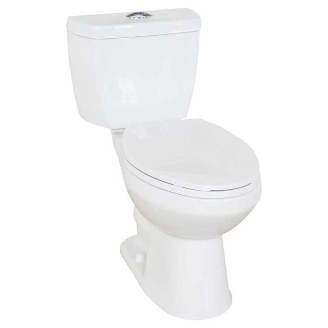 Toilette 2 pièces à cuve allongée, Evalin, 4 l/6 l, blanc