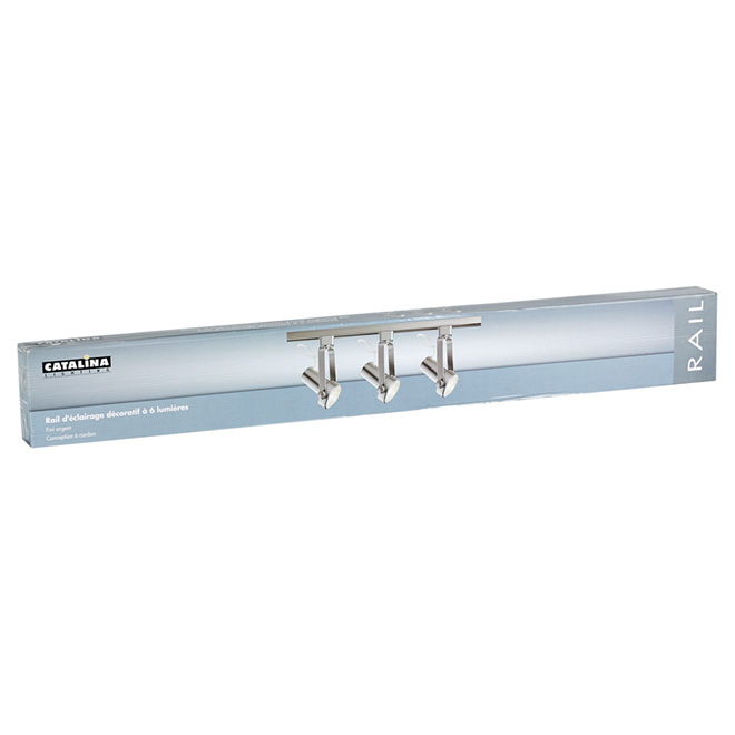 Ensemble de 3 projecteurs sur rail, argent