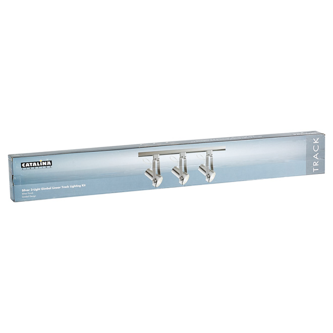 3-Light Step Linear Track Lighting Kit - Silver