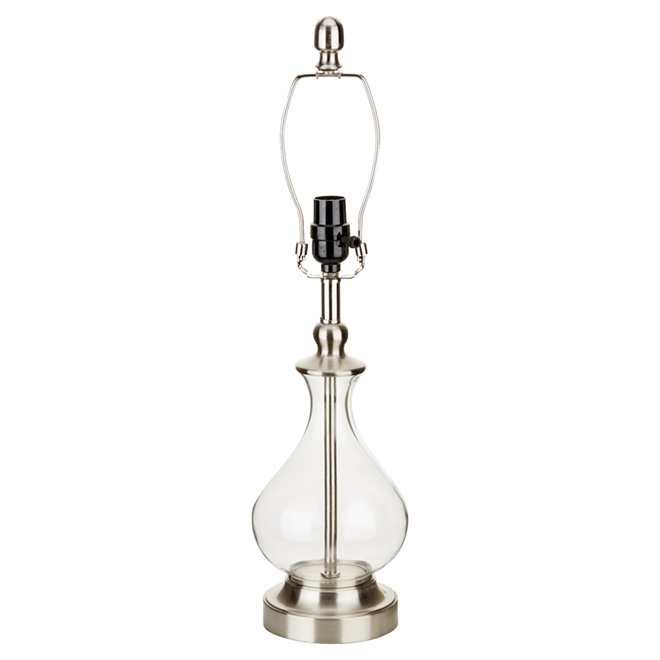 Pied de lampe transparent, 15", transparent/chrome