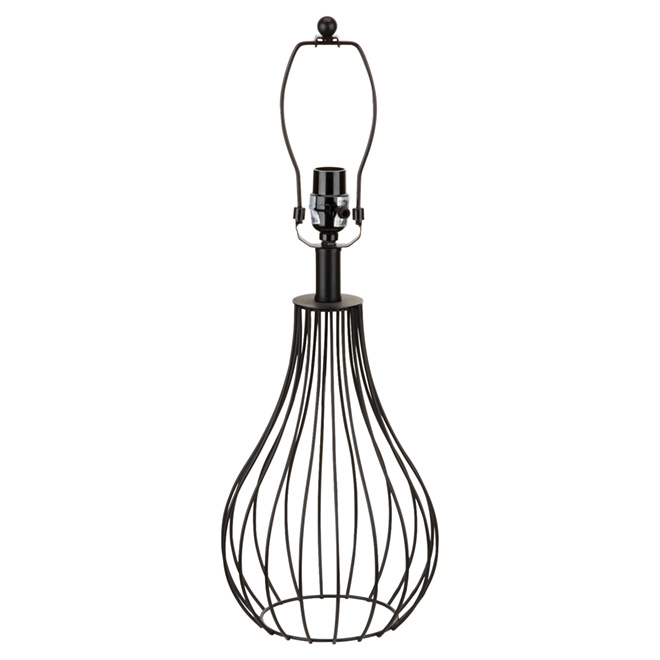 Iron Cage Lamp Base - 18" - Black