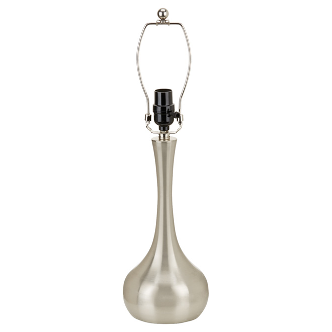 Pied de lampe goutte d'eau, 16", nickel brossé