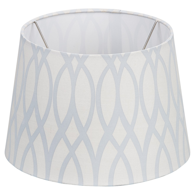 Trellis/Linen Fabric Lamp Shade- 10" - Grey/Grey