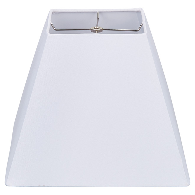 Abat-jour carré en lin, 13", blanc