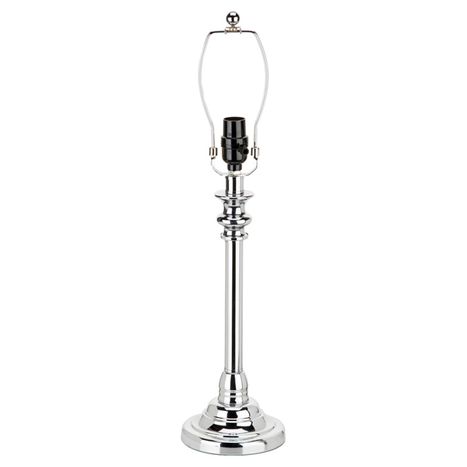Pied de lampe de 19 po, chrome