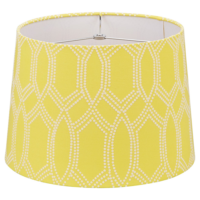 Linen Lamp Shade - 13" - Yellow/White
