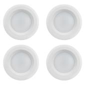 Ensemble de 4 encastrés avec déflecteur, DEL, 4