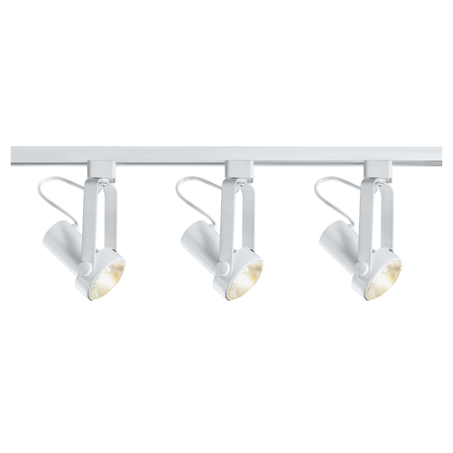 Ensemble de 3 projecteurs sur rail, blanc