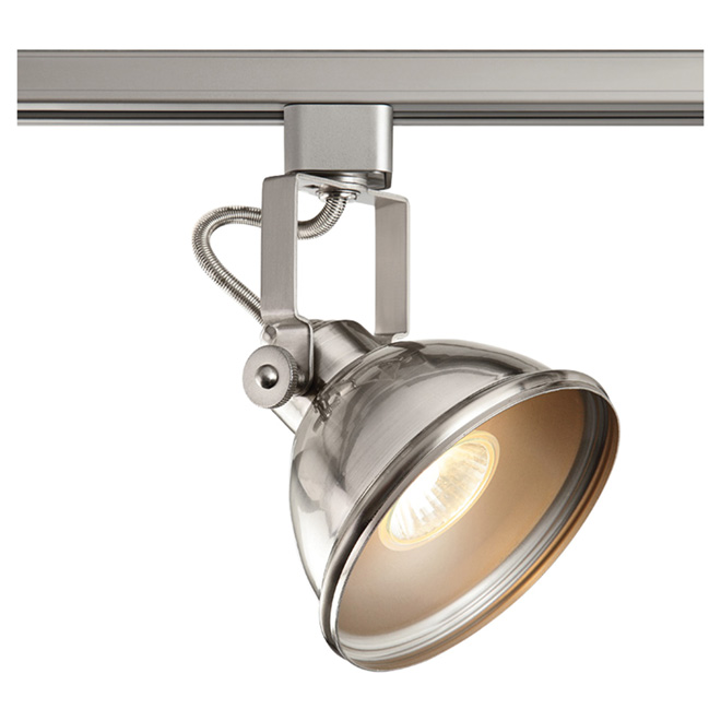 Projecteur sur rail, nickel satiné