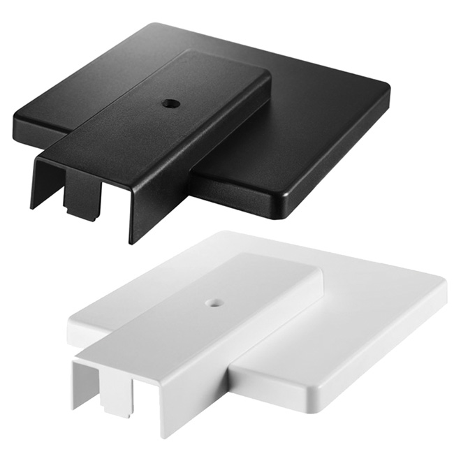 Linear track live end cover, white and black